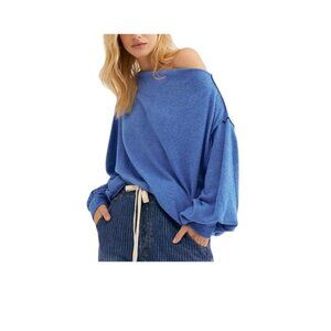 Free People Blue Off-Shoulder Top